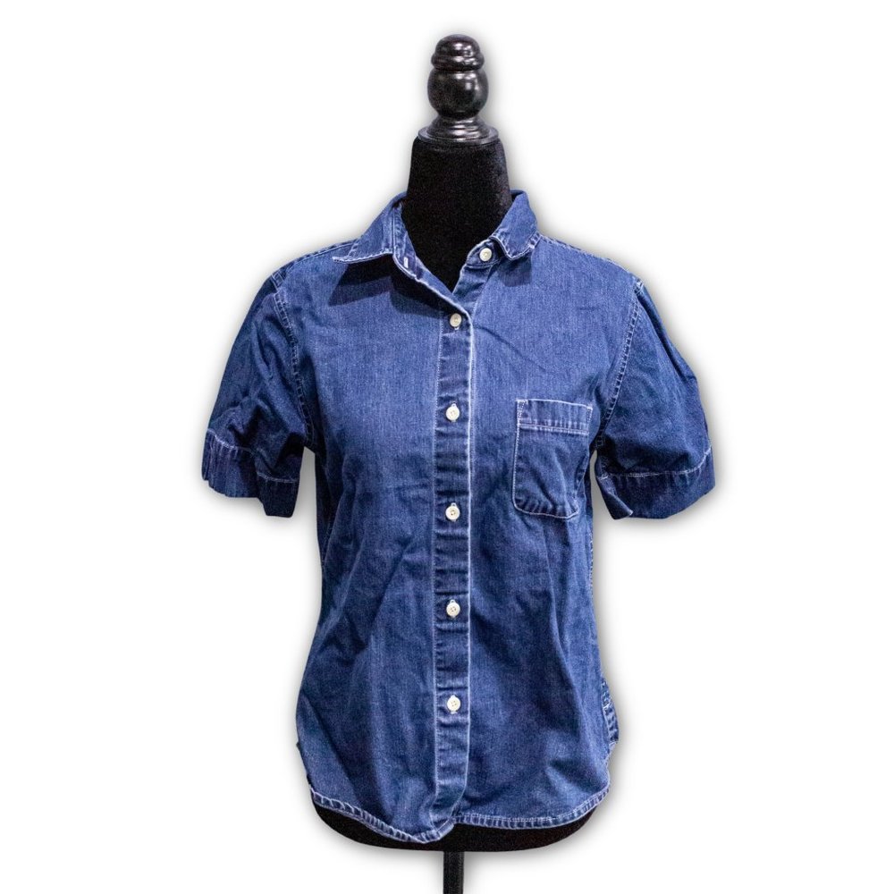 Eddie Bauer Denim Button Up Shirt, Size Petite Small
